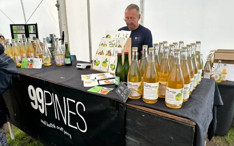 Why grow perry pear. 99 Pines' booth at the Hartpury Orchard Centre. Photo credit: Orchard People.